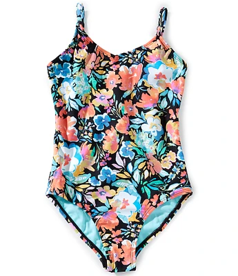 Raisins Big Girls 7-16 Nori Floral Printed Tank Strappy Back 1-Piece Swimsuit