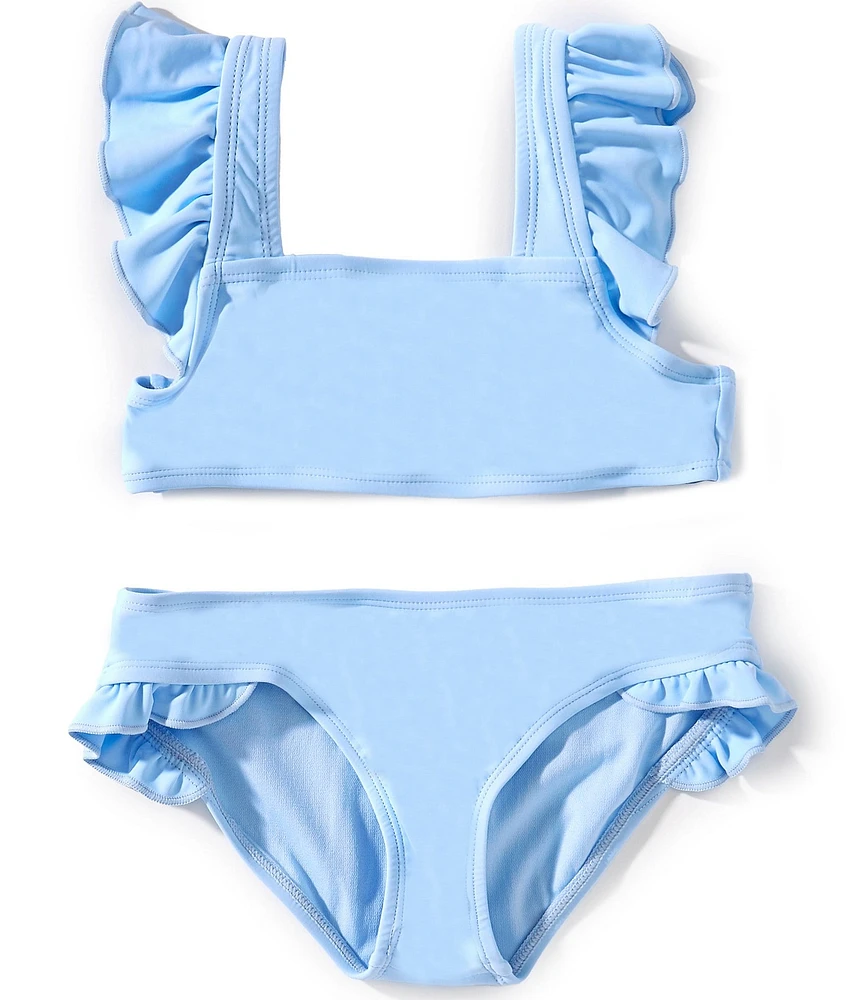 Raisins Big Girls 7-16 Solid Ruffle Top & Matching Hipster Bottom Two-Piece Swimsuit