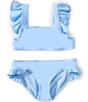 Raisins Big Girls 7-16 Solid Ruffle Top & Matching Hipster Bottom Two-Piece Swimsuit