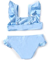 Raisins Big Girls 7-16 Solid Ruffle Top & Matching Hipster Bottom Two-Piece Swimsuit