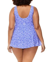 Raisins Curve Plus Size Amalfi Coast Lucia V-Neck Front Twist Swimdress One Piece Swimsuit
