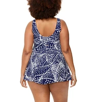 Raisins Curve Plus Size Sandstorm Lucia V-Neck Swimdress One Piece Swimsuit