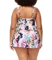 Raisins Curve Plus Size Taormina Calabria Square Neck Swimdress One Piece Swimsuit