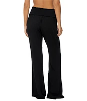 Raisins Solid Beach Wide Leg Smocked Waist Pull-On Swim Cover-Up Pants