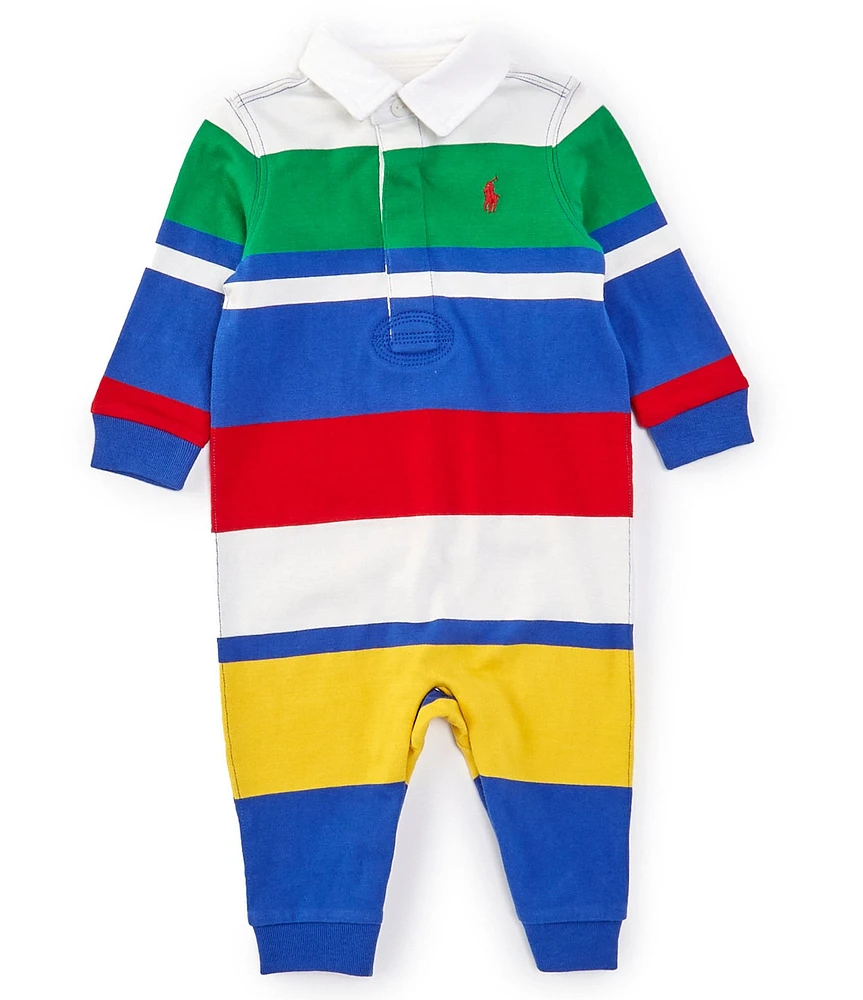 Ralph Lauren Baby Boys 3-12 Months Long-Sleeve Striped Jersey Rugby Coverall