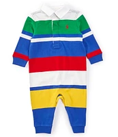 Ralph Lauren Baby Boys 3-12 Months Long-Sleeve Striped Jersey Rugby Coverall