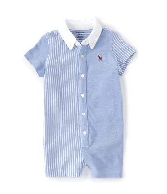 Ralph Lauren Baby Boys 3-24 Months Short-Sleeve Colorblock/Stripe Shortall