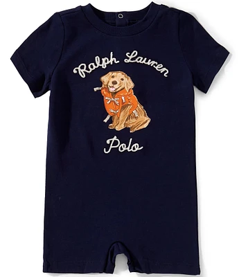 Ralph Lauren Baby Boys 3-12 Months Short-Sleeve Dog-Print Jersey Shortall