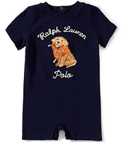 Ralph Lauren Baby Boys Short-Sleeve Dog-Print Jersey Shortall