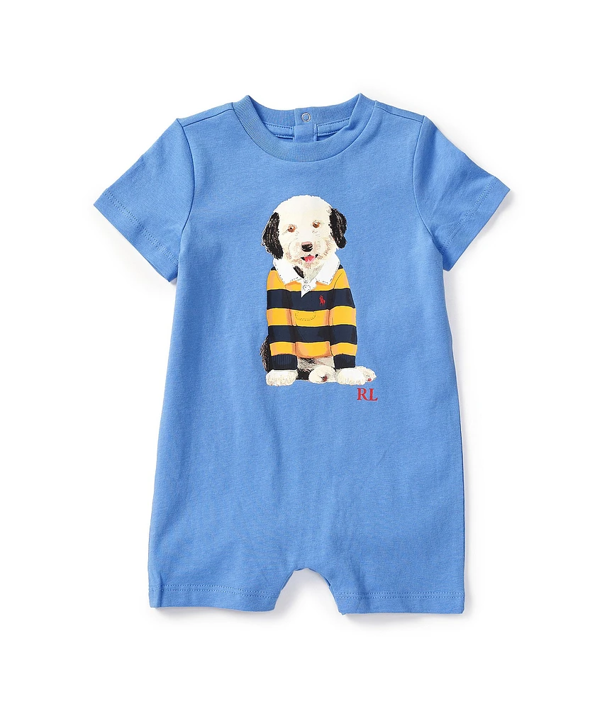 Ralph Lauren Baby Boys 3-12 Months Short Sleeve Dog Graphic Jersey Shortall