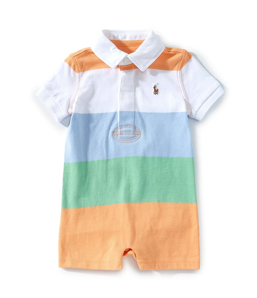 Ralph Lauren Baby Boys 3-12 Months Short Sleeve Striped Jersey Rugby Shortall