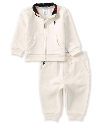 Ralph Lauren Baby Boys 3-24 Months Long Sleeve Fleece Half-Zip Pullover & Matching Fleece Jogger Pant Set