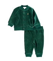 Ralph Lauren Baby Boys 3-24 Months Long-Sleeve Knit Baseball Jacket & Matching Jogger Pant Set