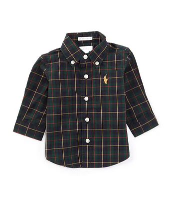 Ralph Lauren Baby Boys 3-24 Months Long Sleeve Plaid Poplin Shirt