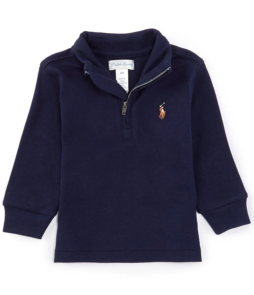 Ralph Lauren Baby Boys 3-24 Months Long Sleeve Quarter-Zip Interlock Pullover