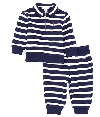 Ralph Lauren Baby Boys 3-24 Months Long Sleeve Striped French Terry Pullover & Jogger Pant Set