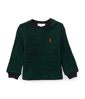 Ralph Lauren Baby Boys 3-24 Months Long-Sleeve Striped Waffle-Knit T-Shirt