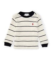 Ralph Lauren Baby Boys 3-24 Months Long-Sleeve Striped Waffle-Knit T-Shirt