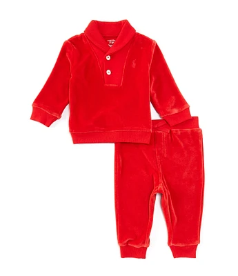 Ralph Lauren Baby Boys 3-24 Months Long-Sleeve Velour Pullover & Matching Velour Pant Set