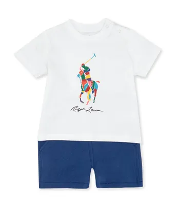 Ralph Lauren Baby Boys 3-24 Months Short-Sleeve Big Pony Tee & Fleece Short Set