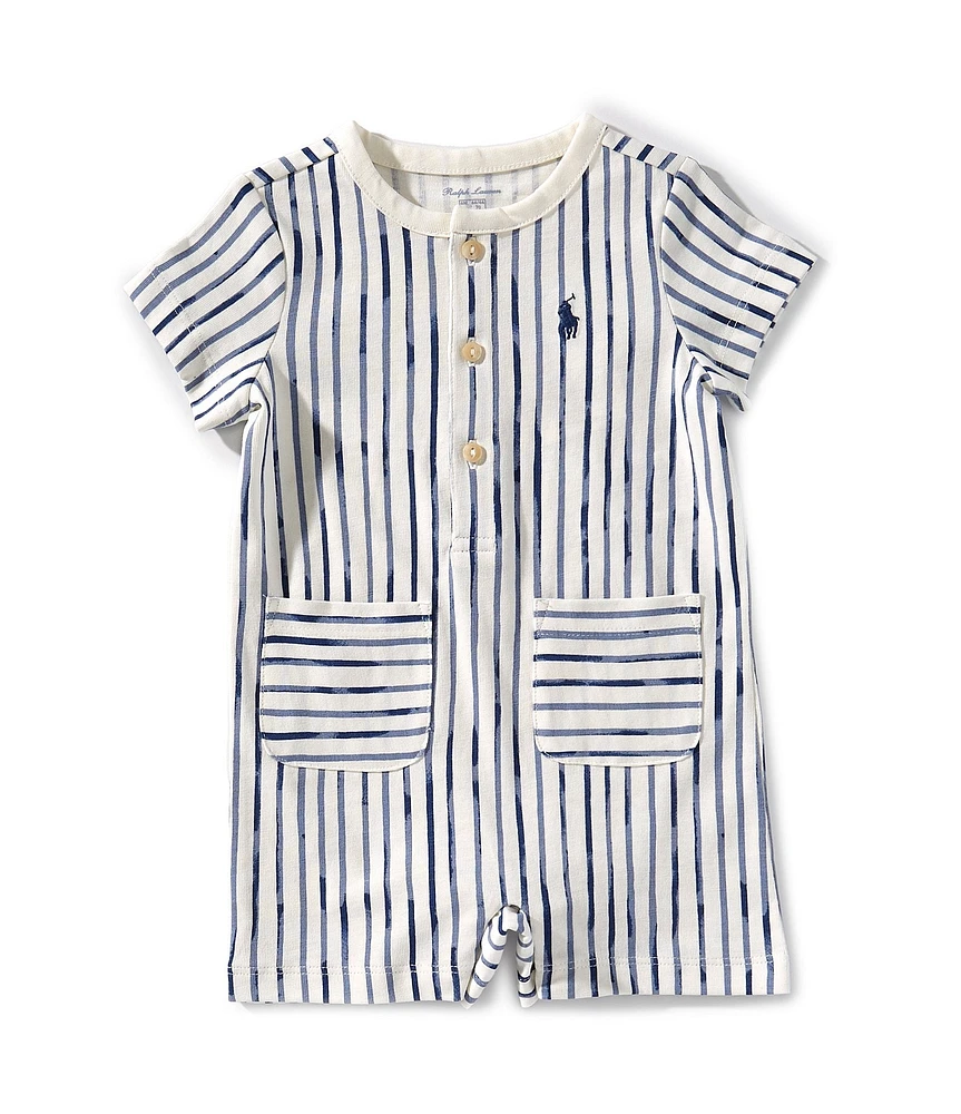 Ralph Lauren Baby Boys 3-24 Months Short-Sleeve Striped Shortall