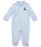 Ralph Lauren Baby Boys 3-9 Months Long-Sleeve Polo Bear Footie Coverall