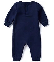 Ralph Lauren Baby Boys 3-9 Months Long Sleeve Polo Bear Peached Fleece Coverall