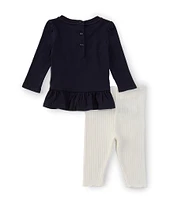 Ralph Lauren Baby Girls 3-24 Long-Sleeve Polo Bear Jersey T-Shirt & Solid Leggings Set