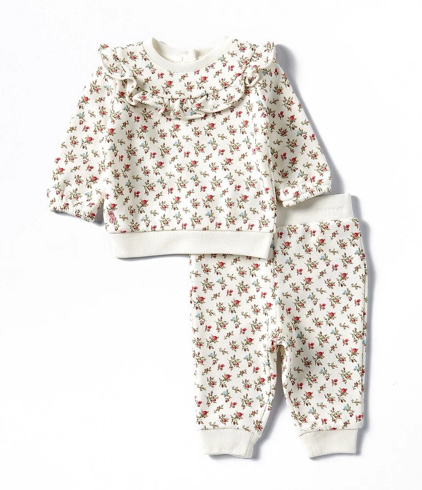 Ralph Lauren Baby Girls 3-24 Months Long-Sleeve Floral Fleece Sweatshirt & Jogger Pants Set