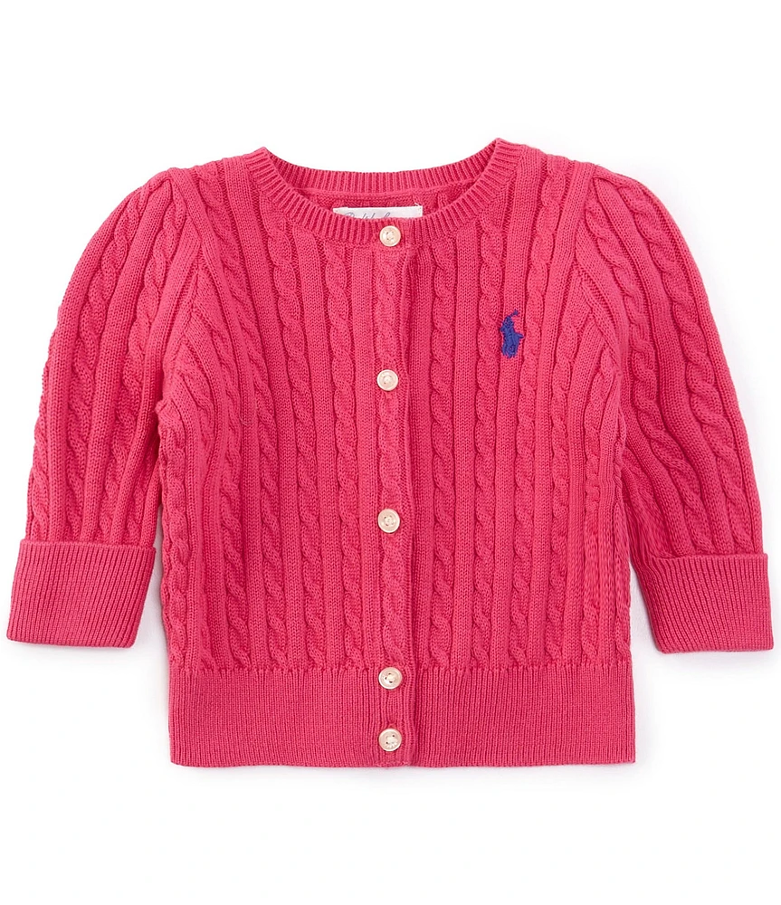 Ralph Lauren Baby Girls 3-24 Months Puffed Sleeve Mini-Cable Knit Cardigan