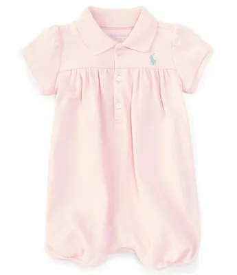 Ralph Lauren Baby Girls 3-24 Months Short Sleeve Interlock Romper