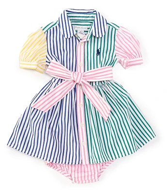 Ralph Lauren Baby Girls 3-24 Months Short Sleeve Striped Fun Shirtdress