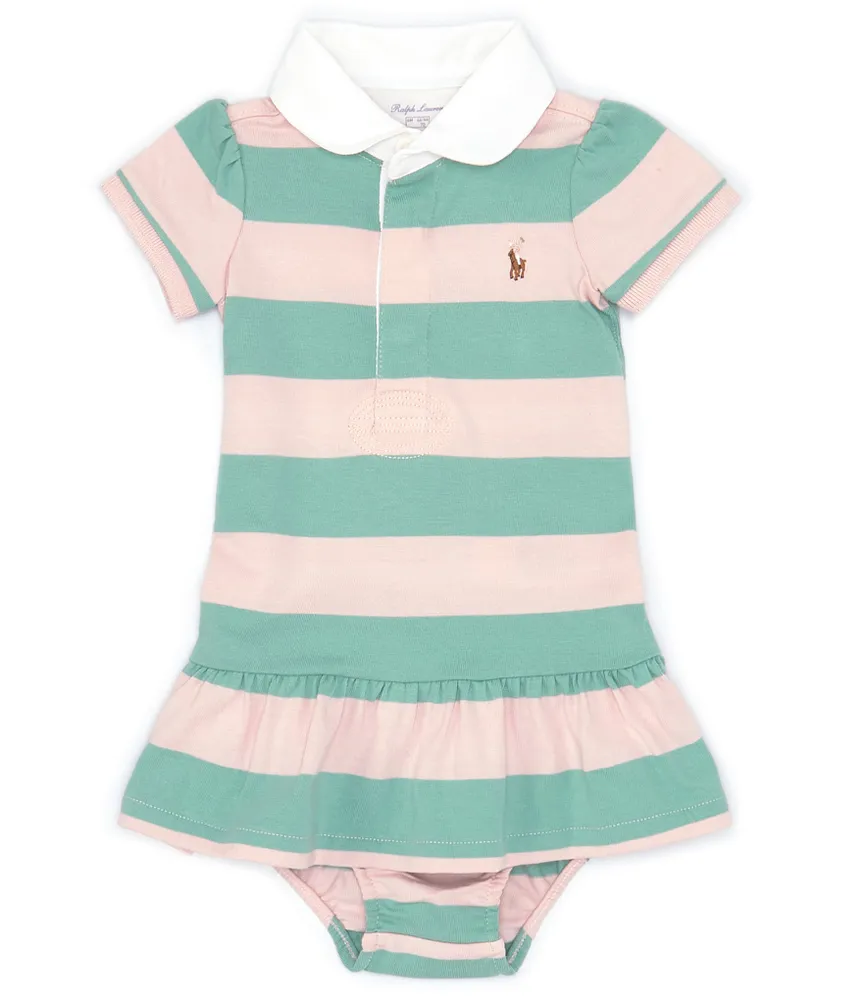 Ralph Lauren Baby Girls 3-24 Months Short Sleeve Striped Jersey Rugby Dress