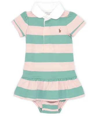 Ralph Lauren Baby Girls 3-24 Months Short Sleeve Striped Jersey Rugby Dress