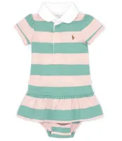 Ralph Lauren Baby Girls 3-24 Months Short Sleeve Striped Jersey Rugby Dress