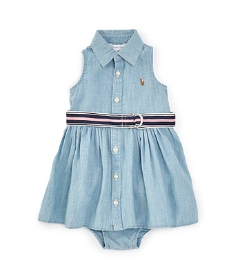 Ralph Lauren Baby Girls 3-24 Months Sleeveless Chambray Shirt Dress