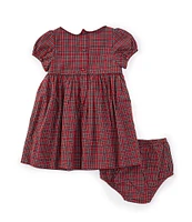 Ralph Lauren Baby Girls 9-24 Months Short Sleeve Plaid Smocked Empire-Waist Dress