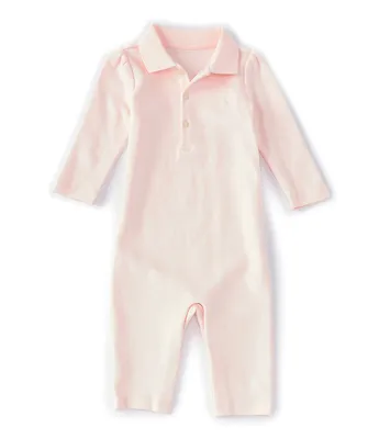 Ralph Lauren Baby Girls Newborn- Months Long-Sleeve Polo Coverall