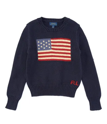 Polo Ralph Lauren Big Girls 7-16 America Flag Sweater