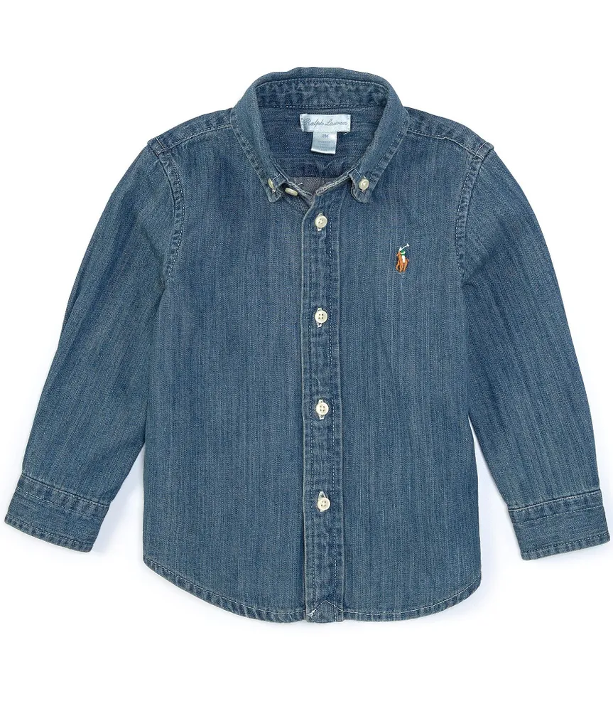 Ralph Lauren Baby Boys 3-24 Months Long Sleeve Woven Chambray Shirt