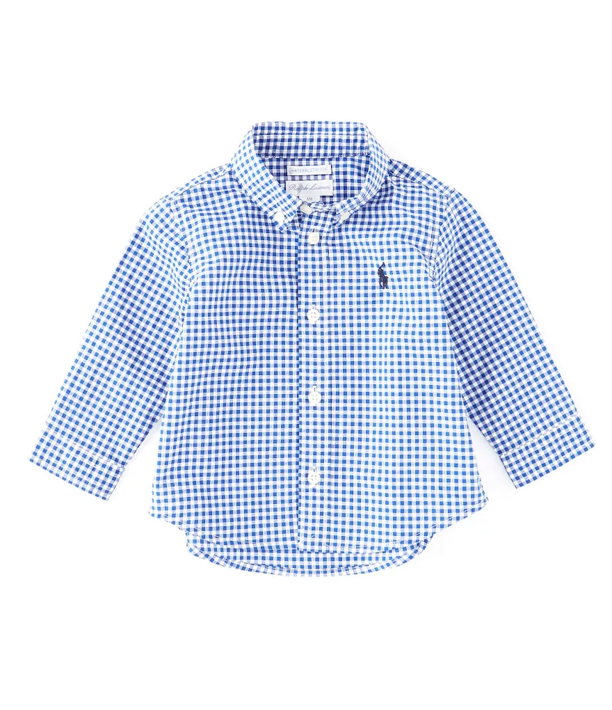 Ralph Lauren Baby Boys 3-24 Months Long Sleeve Gingham-Check Poplin Shirt