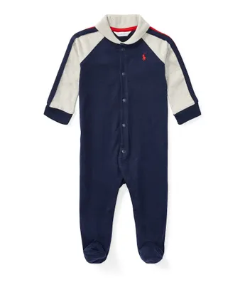 Ralph Lauren Baby Boys Newborn-9 Months Shawl Collar Footie Coverall