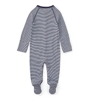 Ralph Lauren Baby Boys Newborn-9 Months Solid-Trim Striped Footie Coverall