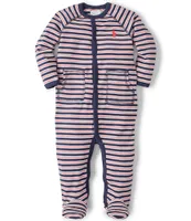 Ralph Lauren Baby Boys Newborn-9 Months Long Sleeve Striped Footie Coverall