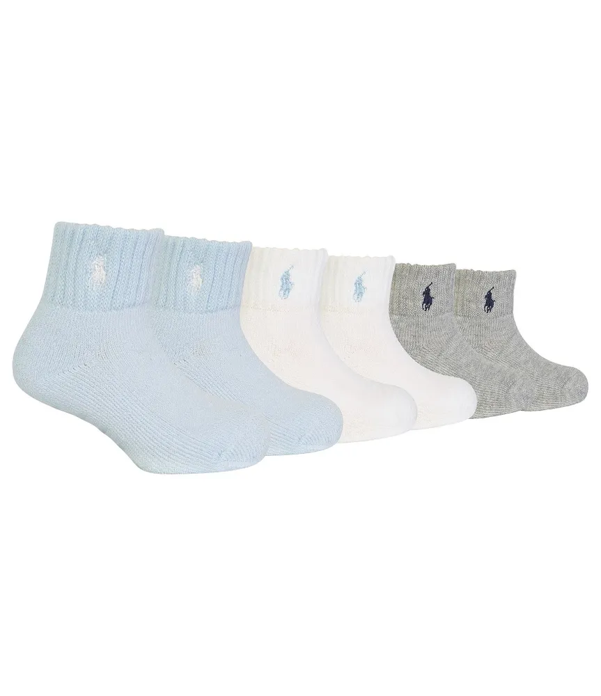 Polo Ralph Lauren Baby Newborn-24 Months 6-Pack Sport Quarter Socks