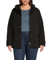 Ralph Lauren Plus Size Quilted Stand Collar Barn Jacket