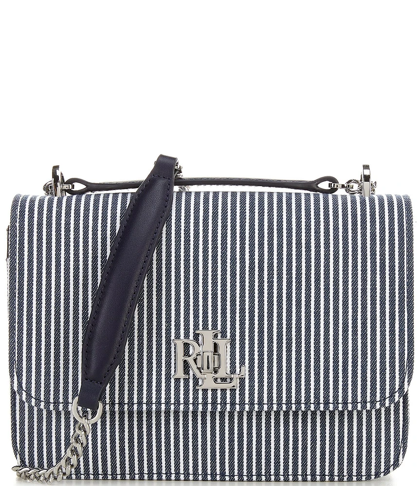 Ralph Lauren Striped Canvas Medium Sophee Shoulder Bag
