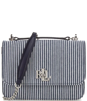 Ralph Lauren Striped Canvas Medium Sophee Shoulder Bag