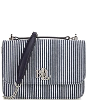 Ralph Lauren Striped Canvas Medium Sophee Shoulder Bag