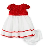 Rare Editions Baby Girls 12-24 Months Cap Sleeve Lace/Mesh Fit & Flare Dress